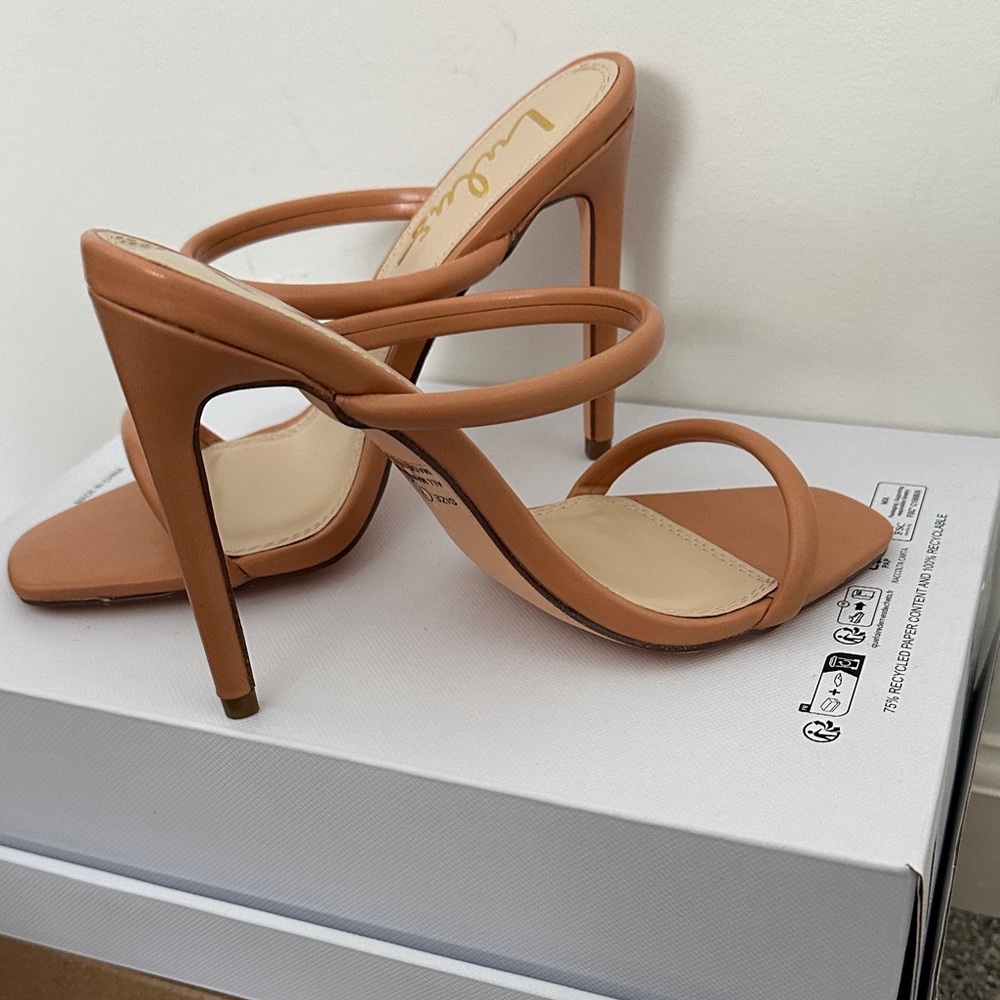 Lulu's Tan Double Strap Heels - Picture 3 of 5